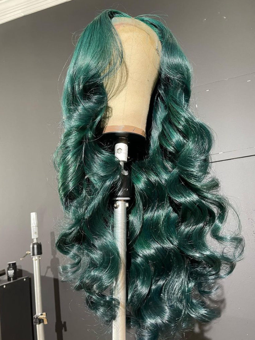 Perruque Body Wave Vert Emeraude