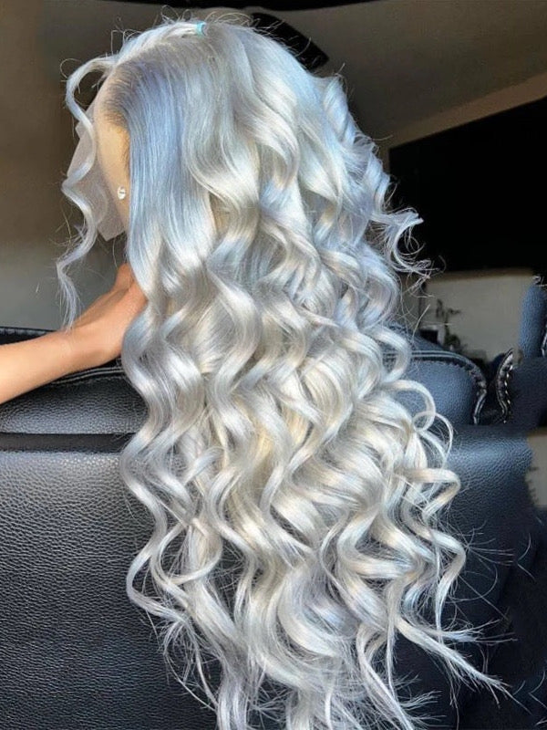 Perruque Body Wave Gris