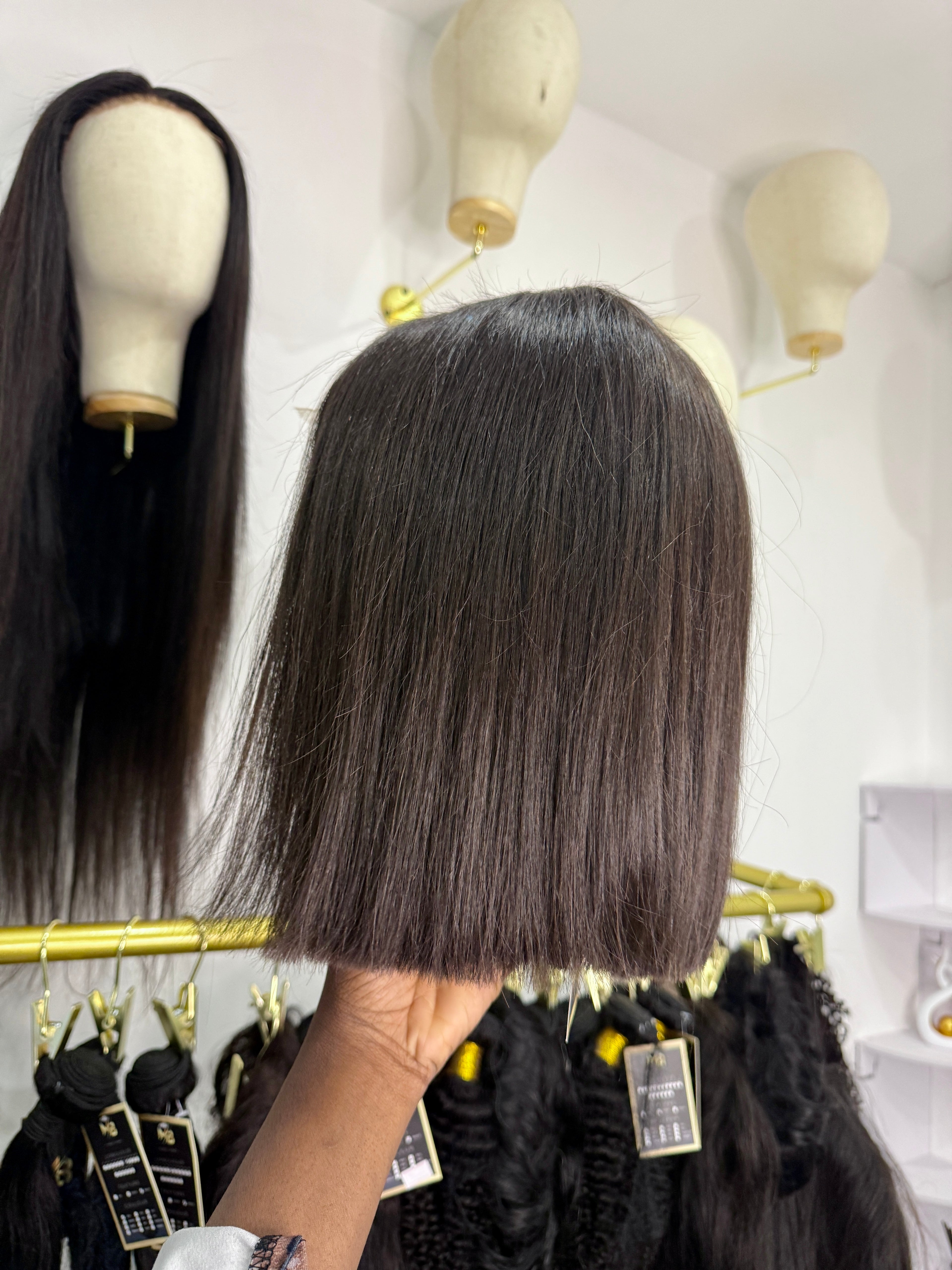 Perruque Bob Lisse Raw Hair Noir Naturel | Majogra Beauty