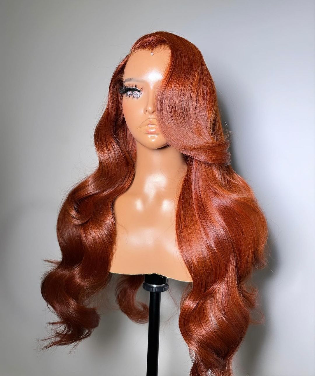 Perruque Bodywave Ombré Roux/Marron Chatain