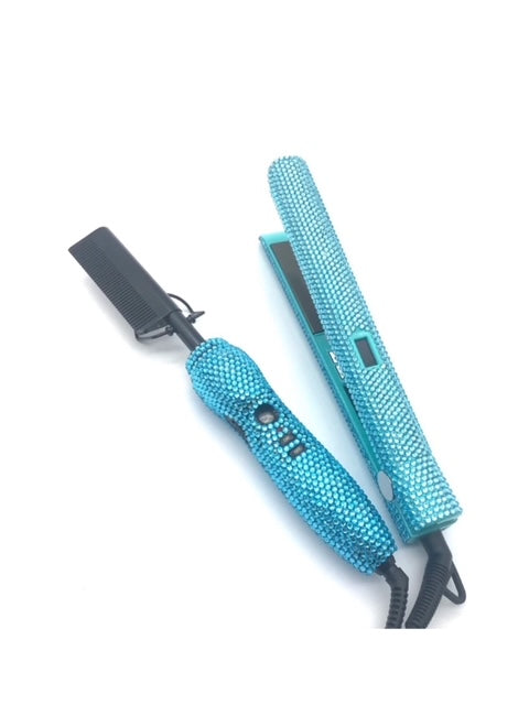Heated Comb and Straightener Set