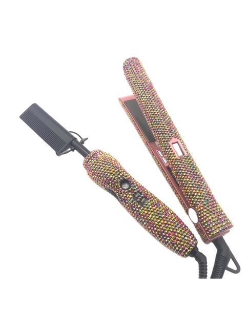 Heated Comb and Straightener Set
